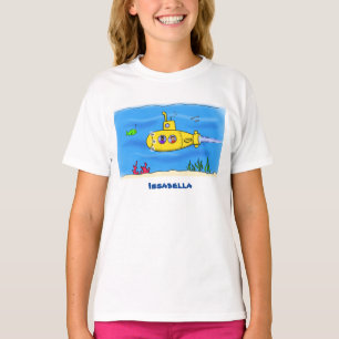 Camiseta Desenho animado de submarino feliz