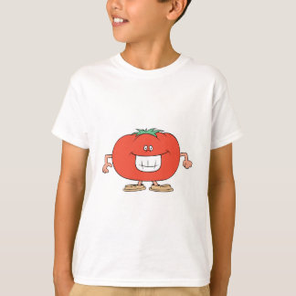 Camiseta desenho animado de tomate bobo feliz
