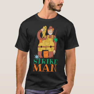 Camiseta Desenho animado do homem do golpe de pesca