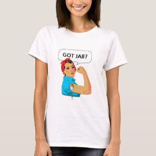 Camiseta Desenho animado engraçado de mulher cutucada
