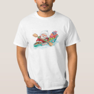 Camiseta Desenho animado fofo do Papai Noel alegre em um ba