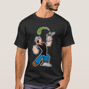 Camiseta Desenho Animado Olho Pop Vintage Comendo Espinafre