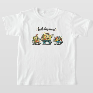 Camiseta Desenho animado retrô melhor dia de todos!  Crianç