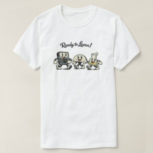 Camiseta Desenho Animado Retro Pronto para Aprender Matemát