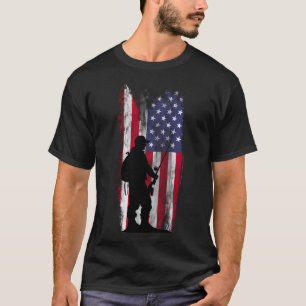 Camiseta Desenho Artístico de Bandeira de Vara de Pesca