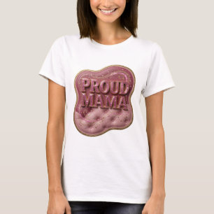 Camiseta Desenho Artístico Gold MÃE ORGULHOSA