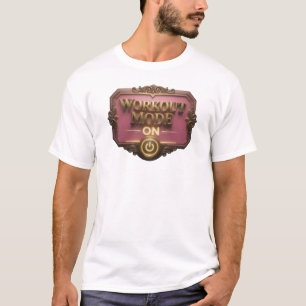 Camiseta Desenho Artístico MODO DE TREINO Cor-de-Rosa Deslu