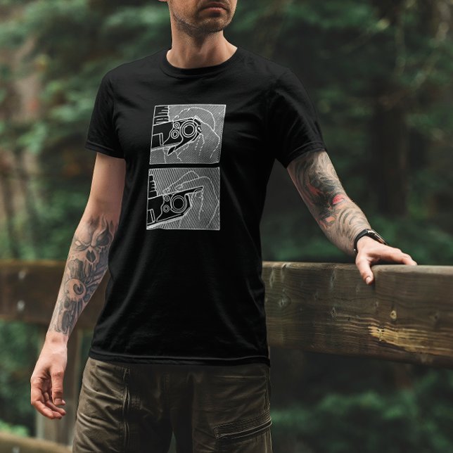 Camiseta Desenho avançado da alavanca do filme com câmera d (Criador carregado)