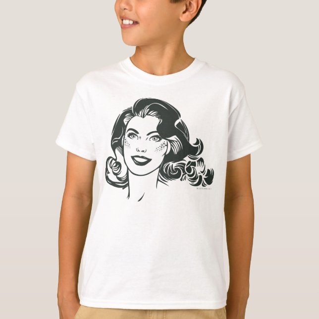 Camiseta Desenho branco e preto da supermenina 2 (Frente)