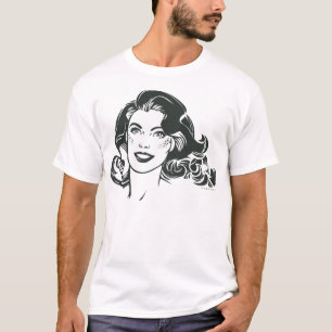 Camiseta Desenho branco e preto da supermenina 2