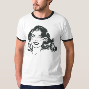 Camiseta Desenho branco e preto da supermenina 2