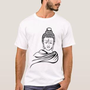Camiseta Desenho Budismo Buddharupa Iluminação Esboço