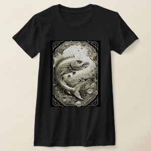 Camiseta Desenho Carmesim Marcante Peixe Vermelho Gráfico