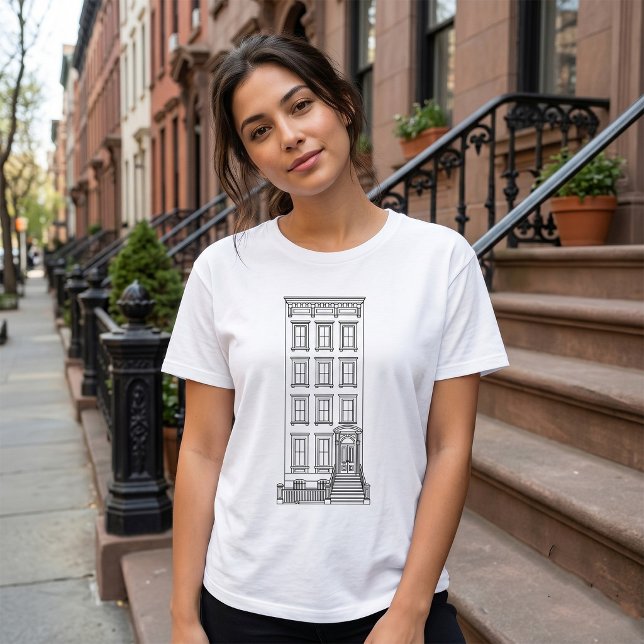 Camiseta Desenho Clássico de Apartamento com Escada de Nova (Criador carregado)