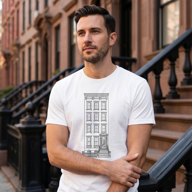 Camiseta Desenho Clássico de Apartamento com Escada de Nova (Criador carregado)