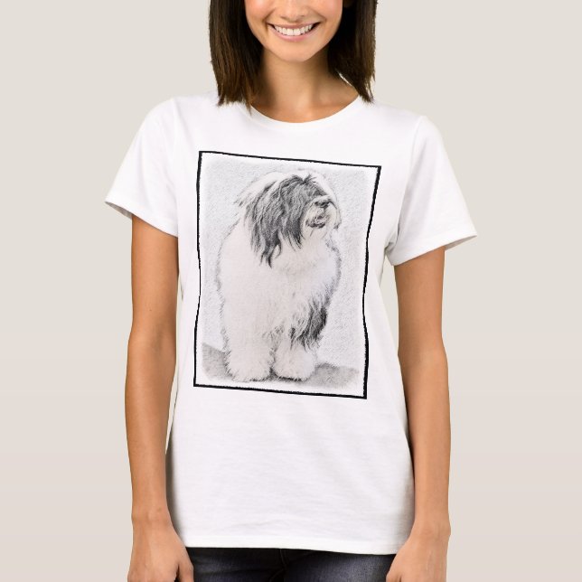 Camiseta Desenho Collie Com Carapaça - Arte Cachorra Origin (Frente)