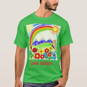 Camiseta Desenho Colorido da Natureza para Amantes da Natur