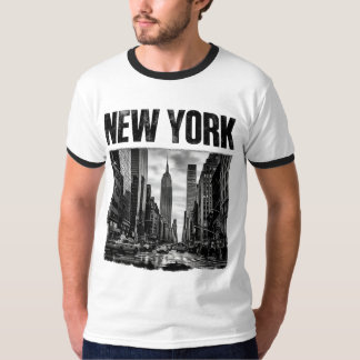 Camiseta Desenho com imagem em preto e branco de Nova York