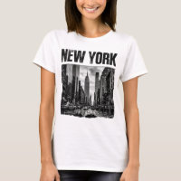 Desenho com imagem preta e branca de Nova York
