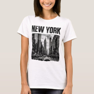 Camiseta Desenho com imagem preta e branca de Nova York