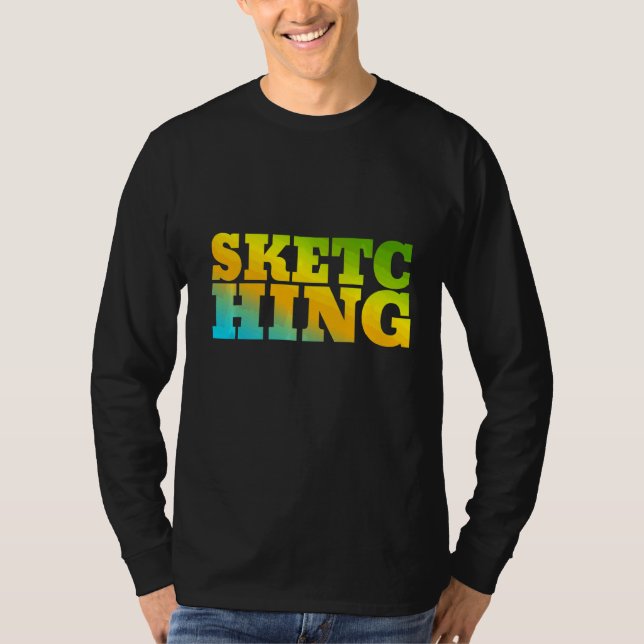 Camiseta Desenho Concebido Com Cores Da Natureza (Frente)