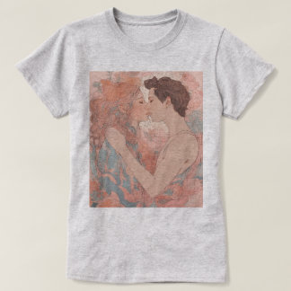 Camiseta Desenho contínuo de homens e mulheres com o passad