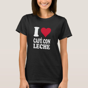 Camiseta Desenho Coração Vermelho Eu Amo Café Com Leite