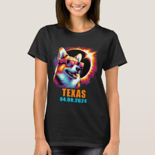 Camiseta Desenho Corgi Eclipse Solar Total Texas