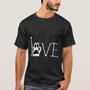 Camiseta Desenho Criativo Da Palavra Amor Para Cão E Pug L