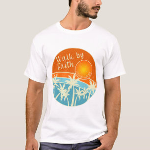 Camiseta Desenho Cristão Andar pela Fé