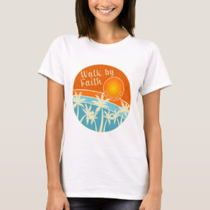Camiseta Desenho Cristão Andar pela Fé