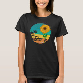 Camiseta Desenho Cristão Fé Move Montanhas