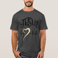 Desenho Cristão Jesus com Coração e Batimento Card
