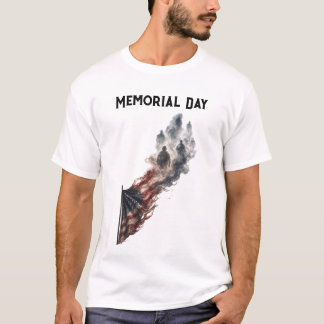 Camiseta Desenho da Bandeira Americana em Tributo ao Dia da