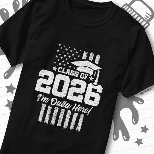 Camiseta Desenho da Bandeira Angustiada da Formatura da Tur