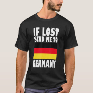 Camiseta Desenho da Bandeira da Alemanha Se perdido, envie