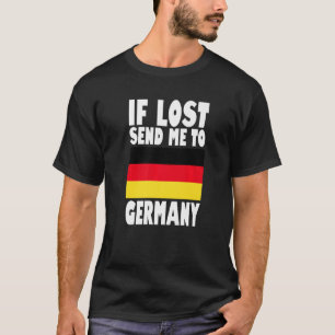 Camiseta Desenho da Bandeira da Alemanha Se perdido envie-m