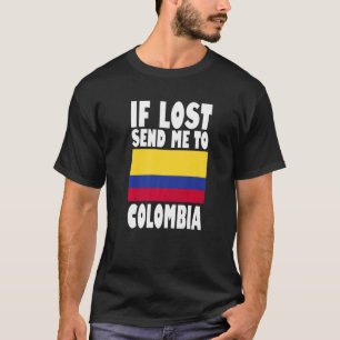 Camiseta Desenho da Bandeira da Colômbia Se perdido, envie-