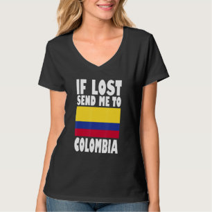Camiseta Desenho da Bandeira da Colômbia Se perdido me env