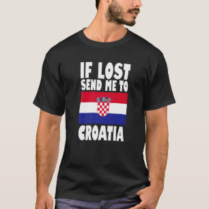 Camiseta Desenho da Bandeira da Croácia Se perdido envie-me