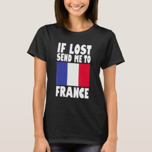 Camiseta Desenho da Bandeira da França Se perdido, envie-m
