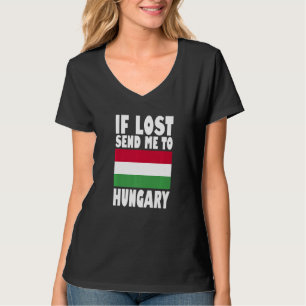 Camiseta Desenho da Bandeira da Hungria Se perdido, envie-m
