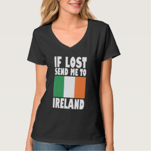 Camiseta Desenho da Bandeira da Irlanda Se perdido, envie-m