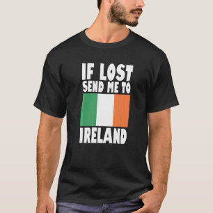 Camiseta Desenho da Bandeira da Irlanda Se perdido, envie-m