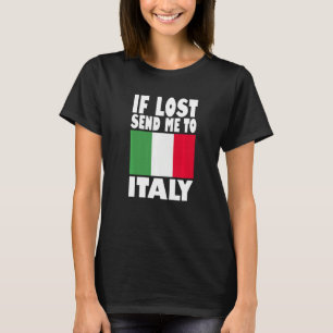 Camiseta Desenho da Bandeira da Itália Se perdido envie-me