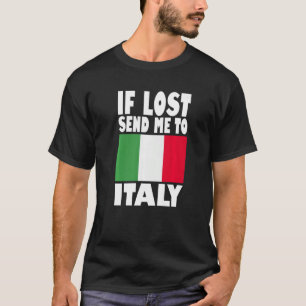 Camiseta Desenho da Bandeira da Itália Se perdido envie-me 