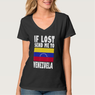 Camiseta Desenho da Bandeira da Venezuela Se perdido, envie