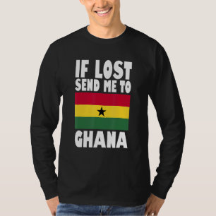 Camiseta Desenho da Bandeira de Gana Se eu me perder, envie