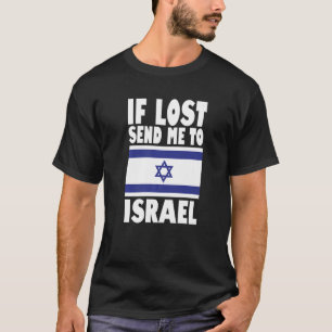 Camiseta Desenho da Bandeira de Israel Se perdido envie-me