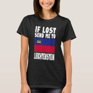 Camiseta Desenho da Bandeira de Liechtenstein Se perdido e